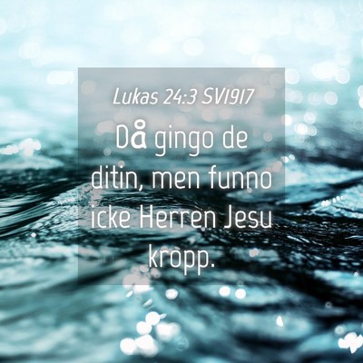 Picture 04 - Lukas 24:3 SV1917 - Då gingo de ditin, men funno icke Herren Jesu - Bible Verse Picture