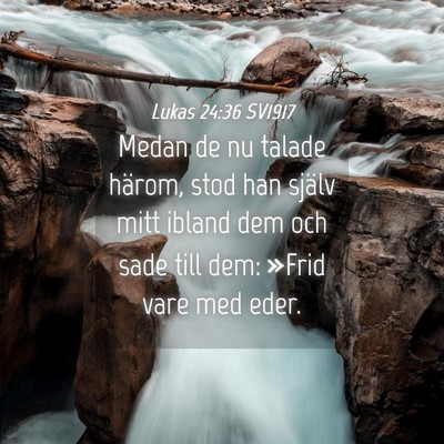 Picture 04 - Lukas 24:36 SV1917 - Medan de nu talade härom, stod han själv mitt - Bible Verse Picture
