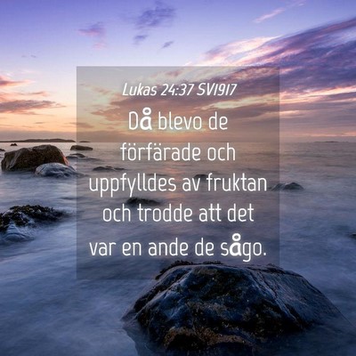 Picture 04 - Lukas 24:37 SV1917 - Då blevo de förfärade och uppfylldes av - Bible Verse Picture