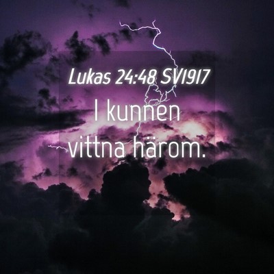 Picture 04 - Lukas 24:48 SV1917 - I kunnen vittna - Bible Verse Picture