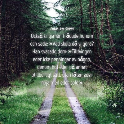 Picture 04 - Lukas 3:14 SV1917 - Också krigsmän frågade honom och sade: »Vad - Bible Verse Picture