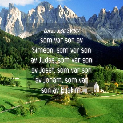 Picture 04 - Lukas 3:30 SV1917 - som var son av Simeon, som var son av Judas, som - Bible Verse Picture