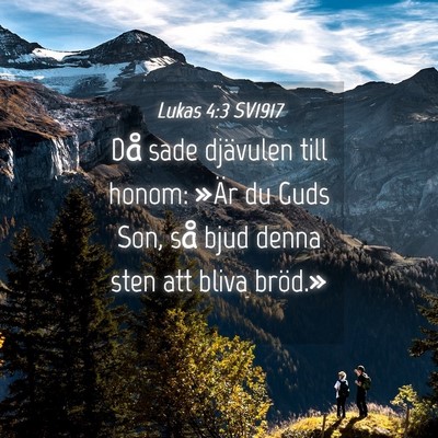 Picture 04 - Lukas 4:3 SV1917 - Då sade djävulen till honom: »Är du Guds Son, - Bible Verse Picture
