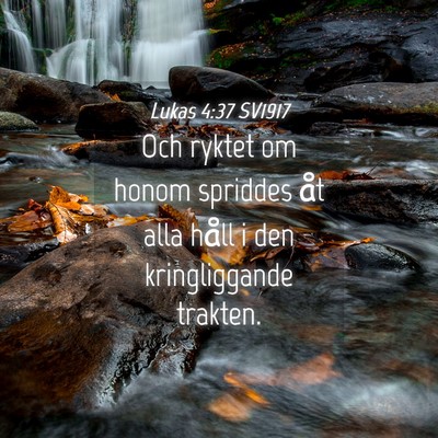 Picture 04 - Lukas 4:37 SV1917 - Och ryktet om honom spriddes åt alla håll i den - Bible Verse Picture