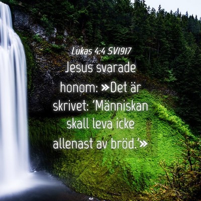 Picture 04 - Lukas 4:4 SV1917 - Jesus svarade honom: »Det är skrivet: - Bible Verse Picture