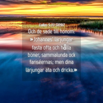 Picture 04 - Lukas 5:33 SV1917 - Och de sade till honom: »Johannes' lärjungar - Bible Verse Picture