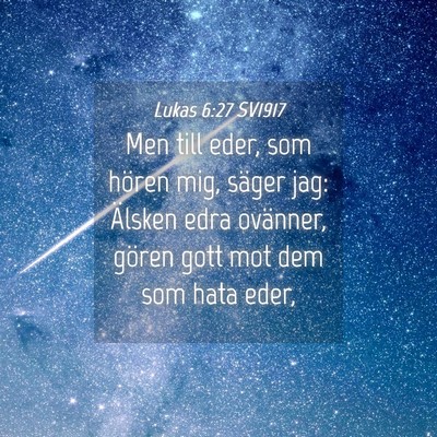 Picture 04 - Lukas 6:27 SV1917 - Men till eder, som hören mig, säger jag: - Bible Verse Picture