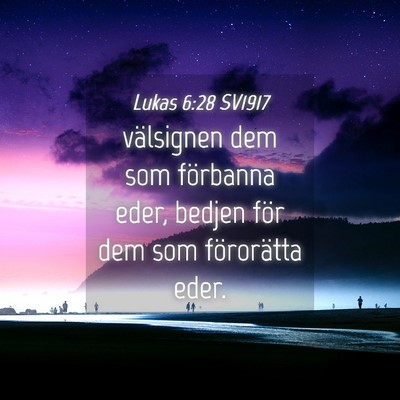 Picture 04 - Lukas 6:28 SV1917 - välsignen dem som förbanna eder, bedjen för - Bible Verse Picture