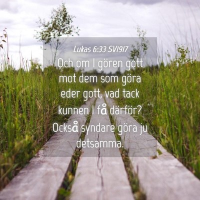 Picture 04 - Lukas 6:33 SV1917 - Och om I gören gott mot dem som göra eder gott, - Bible Verse Picture