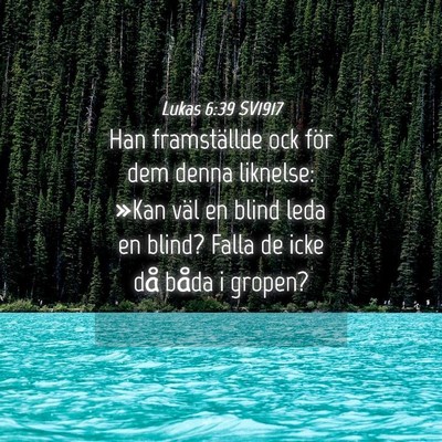 Picture 04 - Lukas 6:39 SV1917 - Han framställde ock för dem denna liknelse: - Bible Verse Picture