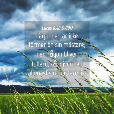 Picture 04 - Lukas 6:40 SV1917 - Lärjungen är icke förmer än sin mästare; - Bible Verse Picture