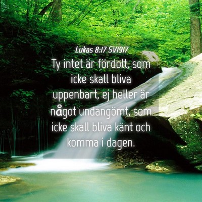 Picture 04 - Lukas 8:17 SV1917 - Ty intet är fördolt, som icke skall bliva - Bible Verse Picture