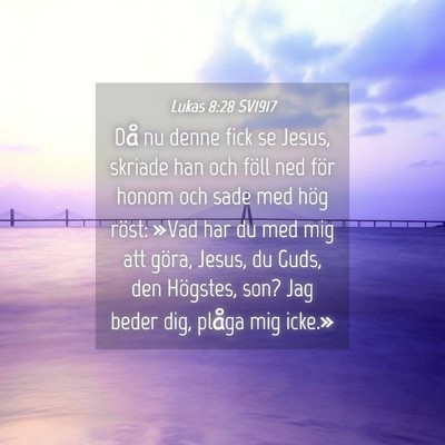 Picture 04 - Lukas 8:28 SV1917 - Då nu denne fick se Jesus, skriade han och föll - Bible Verse Picture