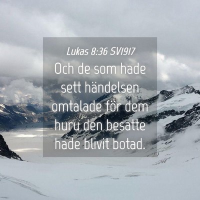 Picture 04 - Lukas 8:36 SV1917 - Och de som hade sett händelsen omtalade för dem - Bible Verse Picture