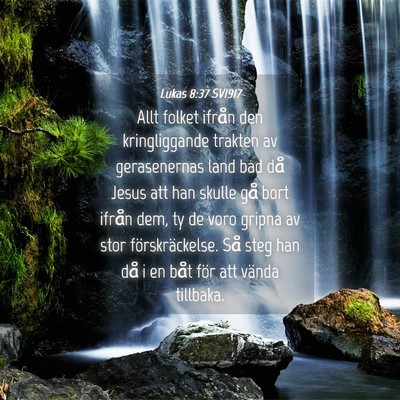 Picture 04 - Lukas 8:37 SV1917 - Allt folket ifrån den kringliggande trakten av - Bible Verse Picture