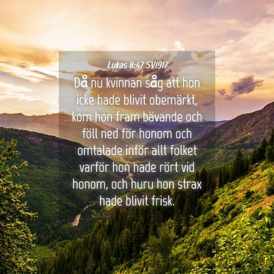 Picture 04 - Lukas 8:47 SV1917 - Då nu kvinnan såg att hon icke hade blivit - Bible Verse Picture