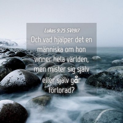 Picture 04 - Lukas 9:25 SV1917 - Och vad hjälper det en människa om hon vinner - Bible Verse Picture