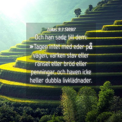 Picture 04 - Lukas 9:3 SV1917 - Och han sade till dem: »Tagen intet med eder på - Bible Verse Picture