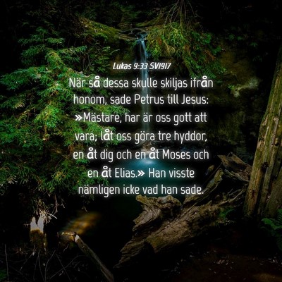 Picture 04 - Lukas 9:33 SV1917 - När så dessa skulle skiljas ifrån honom, sade - Bible Verse Picture