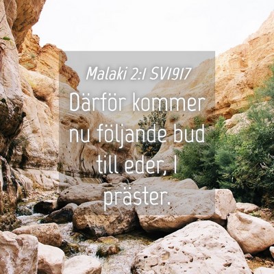 Picture 04 - Malaki 2:1 SV1917 - Därför kommer nu följande bud till eder, I - Bible Verse Picture