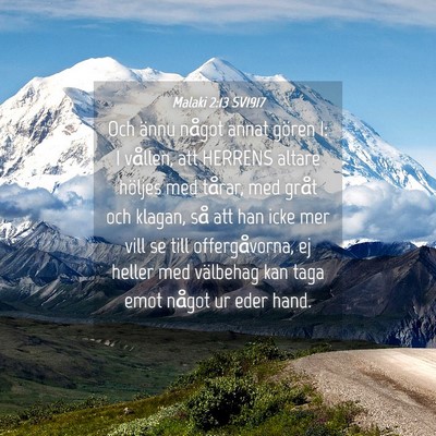 Picture 04 - Malaki 2:13 SV1917 - Och ännu något annat gören I: I vållen, att - Bible Verse Picture