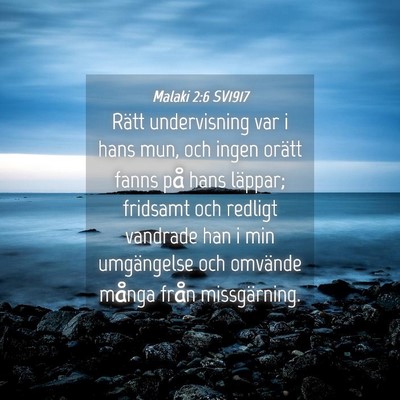 Picture 04 - Malaki 2:6 SV1917 - Rätt undervisning var i hans mun, och ingen - Bible Verse Picture