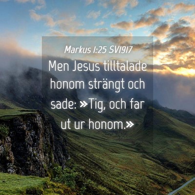 Picture 04 - Markus 1:25 SV1917 - Men Jesus tilltalade honom strängt och sade: - Bible Verse Picture