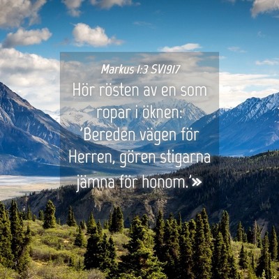 Picture 04 - Markus 1:3 SV1917 - Hör rösten av en som ropar i öknen: 'Bereden - Bible Verse Picture