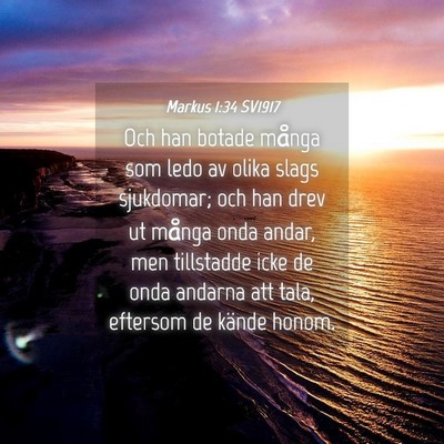 Picture 04 - Markus 1:34 SV1917 - Och han botade många som ledo av olika slags - Bible Verse Picture