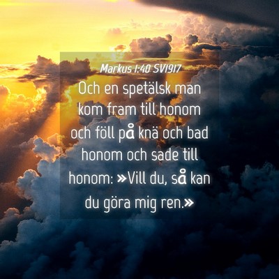 Picture 04 - Markus 1:40 SV1917 - Och en spetälsk man kom fram till honom och - Bible Verse Picture