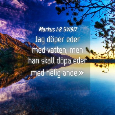 Picture 04 - Markus 1:8 SV1917 - Jag döper eder med vatten, men han skall döpa - Bible Verse Picture