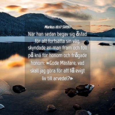 Picture 04 - Markus 10:17 SV1917 - När han sedan begav sig åstad för att - Bible Verse Picture
