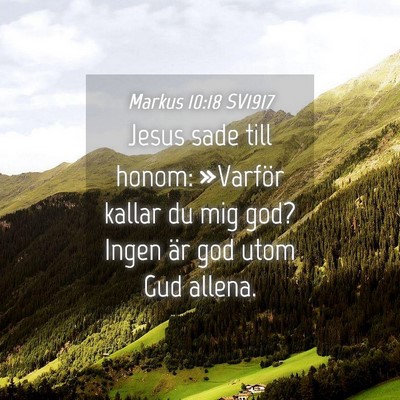 Picture 04 - Markus 10:18 SV1917 - Jesus sade till honom: »Varför kallar du mig - Bible Verse Picture