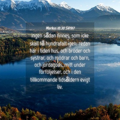 Picture 04 - Markus 10:30 SV1917 - ingen sådan finnes, som icke skall få - Bible Verse Picture