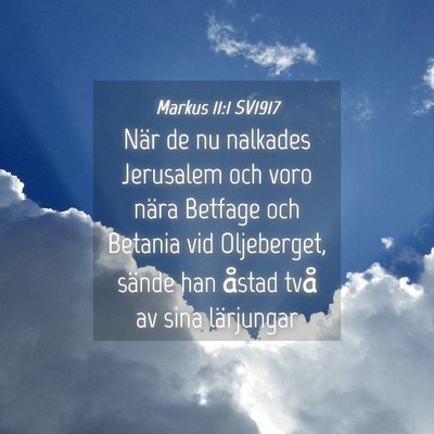 Picture 04 - Markus 11:1 SV1917 - När de nu nalkades Jerusalem och voro nära - Bible Verse Picture