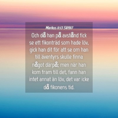 Picture 04 - Markus 11:13 SV1917 - Och då han på avstånd fick se ett fikonträd - Bible Verse Picture