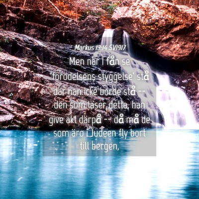 Picture 04 - Markus 13:14 SV1917 - Men när I fån se 'förödelsens styggelse' stå - Bible Verse Picture