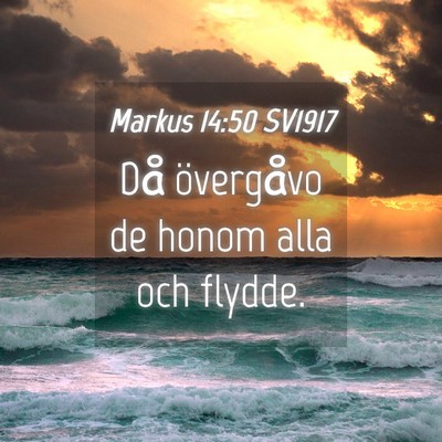 Picture 04 - Markus 14:50 SV1917 - Då övergåvo de honom alla och - Bible Verse Picture