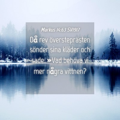 Picture 04 - Markus 14:63 SV1917 - Då rev översteprästen sönder sina kläder och - Bible Verse Picture