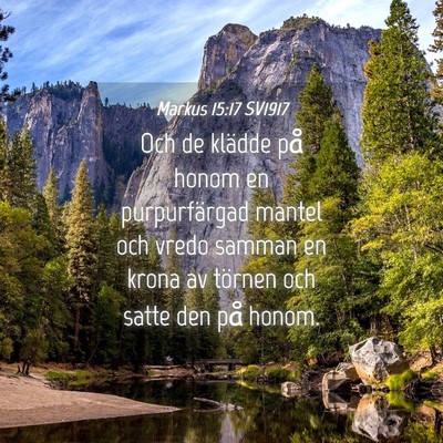 Picture 04 - Markus 15:17 SV1917 - Och de klädde på honom en purpurfärgad mantel - Bible Verse Picture