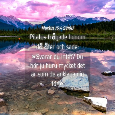 Picture 04 - Markus 15:4 SV1917 - Pilatus frågade honom då åter och sade: - Bible Verse Picture