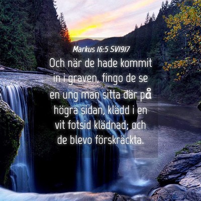 Picture 04 - Markus 16:5 SV1917 - Och när de hade kommit in i graven, fingo de se - Bible Verse Picture