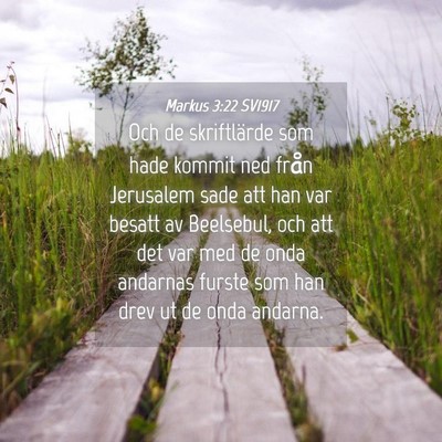 Picture 04 - Markus 3:22 SV1917 - Och de skriftlärde som hade kommit ned från - Bible Verse Picture