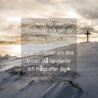 Picture 04 - Markus 3:32 SV1917 - Och mycket folk satt där omkring honom; och man - Bible Verse Picture