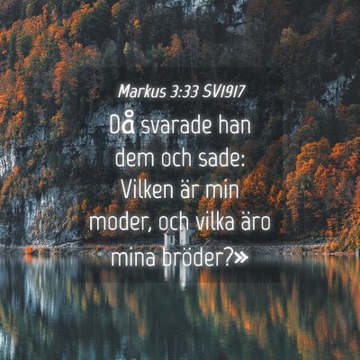 Picture 04 - Markus 3:33 SV1917 - Då svarade han dem och sade: Vilken är min - Bible Verse Picture