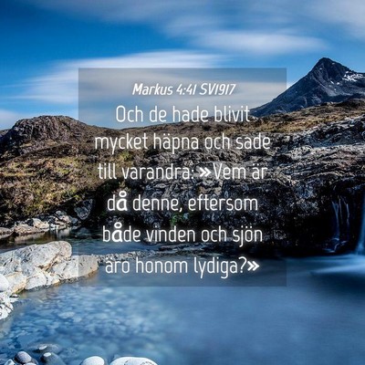 Picture 04 - Markus 4:41 SV1917 - Och de hade blivit mycket häpna och sade till - Bible Verse Picture