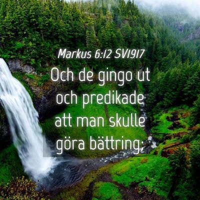 Picture 04 - Markus 6:12 SV1917 - Och de gingo ut och predikade att man skulle - Bible Verse Picture