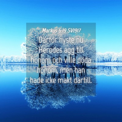 Picture 04 - Markus 6:19 SV1917 - Därför hyste nu Herodes agg till honom och - Bible Verse Picture