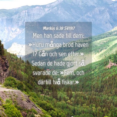 Picture 04 - Markus 6:38 SV1917 - Men han sade till dem: »Huru många bröd haven - Bible Verse Picture