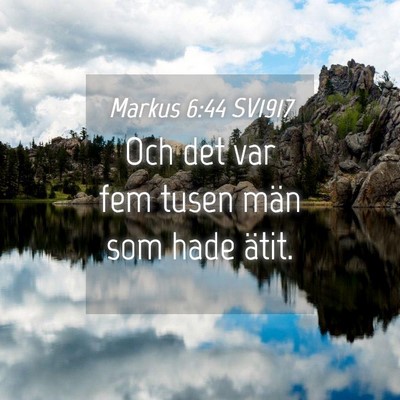 Picture 04 - Markus 6:44 SV1917 - Och det var fem tusen män som hade - Bible Verse Picture